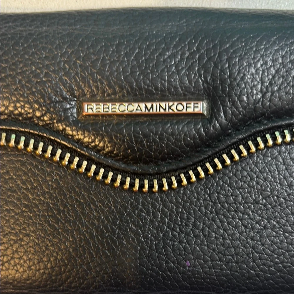 Rebecca Minkoff Black Leather Charger Wristlet